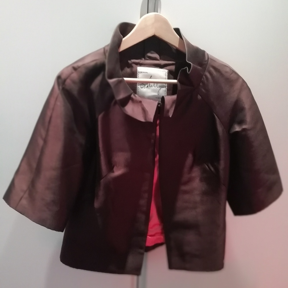 Milly of New York brown satin blazer